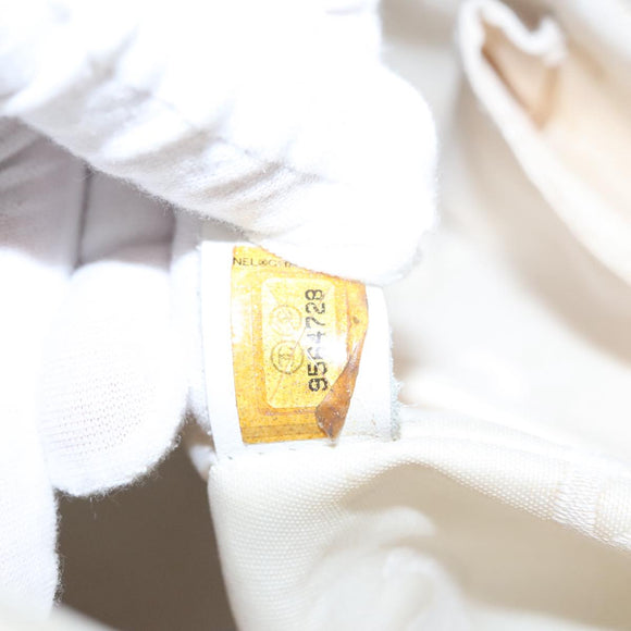 CHANEL Triple Coco Tote Bag Enamel White CC Auth bs20805