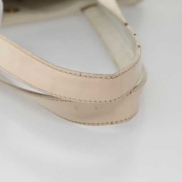 CHANEL Triple Coco Tote Bag Enamel White CC Auth bs20805