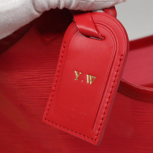 LOUIS VUITTON Epi Plage Via Hand Bag Vinyl Red Grenadine M92152 LV Auth bs20812