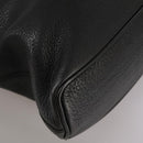 Burberrys Hand Bag Leather Black Gold Auth bs20817-10