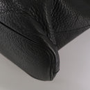 Burberrys Hand Bag Leather Black Gold Auth bs20817-14
