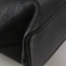 Burberrys Hand Bag Leather Black Gold Auth bs20817-15
