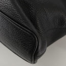 Burberrys Hand Bag Leather Black Gold Auth bs20817-16