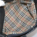 Burberrys Hand Bag Leather Black Gold Auth bs20817-14