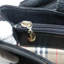 Burberrys Hand Bag Leather Black Gold Auth bs20817-11