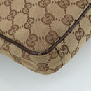 GUCCI GG Canvas Shoulder Bag Beige Gold 92551 Auth bs20822-13