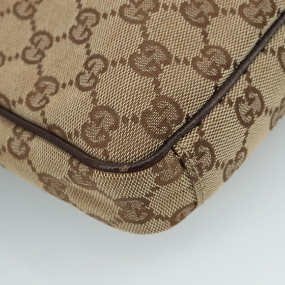 GUCCI GG Canvas Shoulder Bag Beige Gold 92551 Auth bs20822