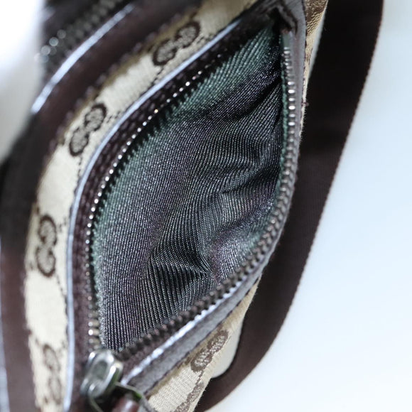 GUCCI GG Canvas Schoudertas Beige Goud 92551 Auth bs20822