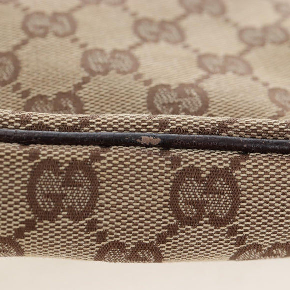 GUCCI GG Canvas Schoudertas Beige Goud 92551 Auth bs20822
