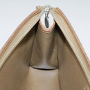 Christian Dior Honeycomb Canvas Clutch Bag PVC Leather Beige Auth bs20832-16