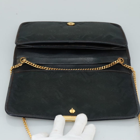 Christian Dior Chain Shoulder Bag Nylon Navy Auth bs20836