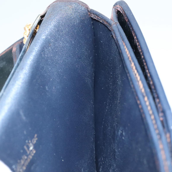 Christian Dior Chain Shoulder Bag Nylon Navy Auth bs20836