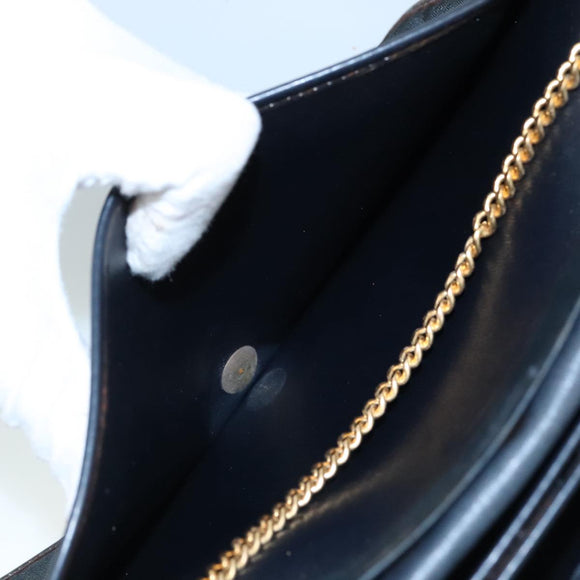 Christian Dior Chain Shoulder Bag Nylon Navy Auth bs20836