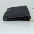 Christian Dior Chain Shoulder Bag Nylon Navy Auth bs20836-3