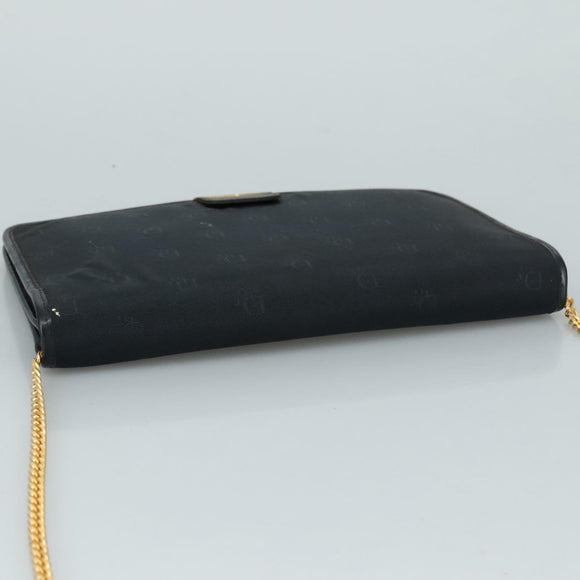 Christian Dior Chain Shoulder Bag Nylon Navy Auth bs20836