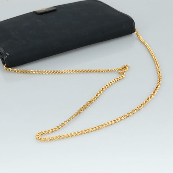 Christian Dior Chain Shoulder Bag Nylon Navy Auth bs20836