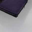 PRADA Hand Bag Wool Leather Purple Silver Auth bs20846-15