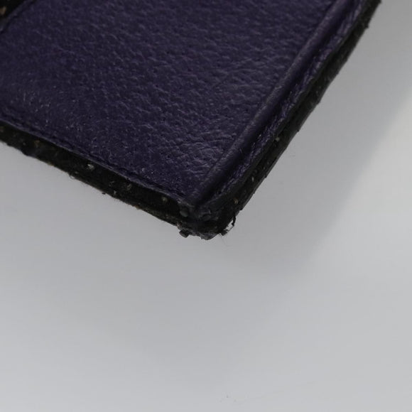 PRADA Hand Bag Wool Leather Purple Silver Auth bs20846A