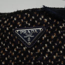PRADA Hand Bag Wool Leather Purple Silver Auth bs20846-18