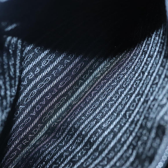 PRADA Hand Bag Wool Leather Purple Silver Auth bs20846