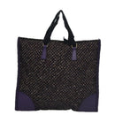PRADA Hand Bag Wool Leather Purple Silver Auth bs20846A-2