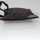 PRADA Hand Bag Wool Leather Purple Silver Auth bs20846-4