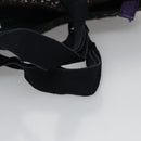 PRADA Hand Bag Wool Leather Purple Silver Auth bs20846-7