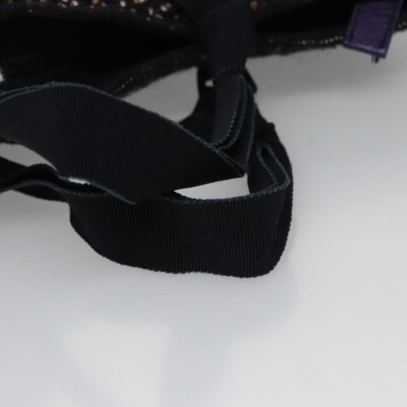 PRADA Hand Bag Wool Leather Purple Silver Auth bs20846A