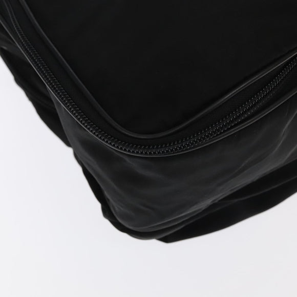 PRADA Boston Bag Nylon Leather 2way Black Silver Auth bs20849