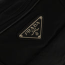 PRADA Boston Bag Nylon Leather 2way Black Silver Auth bs20849-18