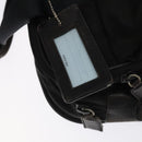 PRADA Boston Bag Nylon Leather 2way Black Silver Auth bs20849-19
