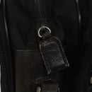 PRADA Boston Bag Nylon Leather 2way Black Silver Auth bs20849-10