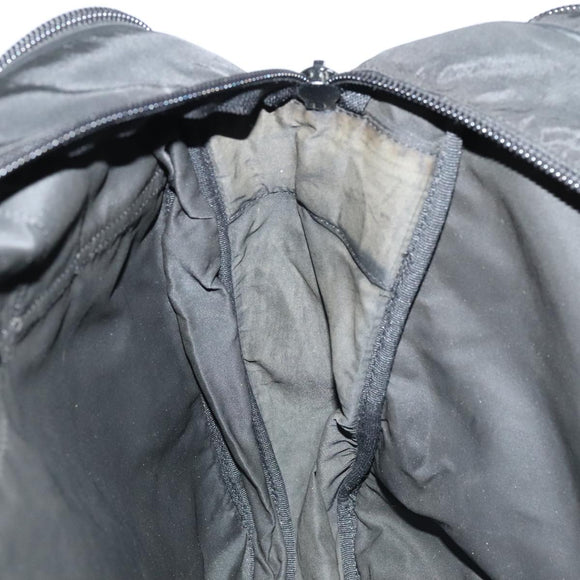 PRADA Boston Bag Nylon Leather 2way Black Silver Auth bs20849