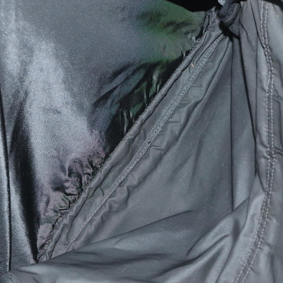 PRADA Boston Bag Nylon Leather 2way Black Silver Auth bs20849