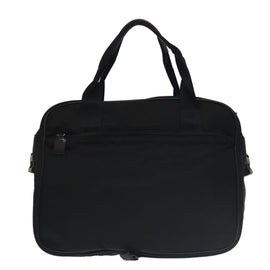 PRADA Boston Bag Nylon Leather 2way Black Silver Auth bs20849 - 0