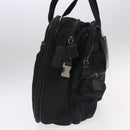 PRADA Boston Bag Nylon Leather 2way Black Silver Auth bs20849-4