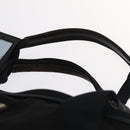 PRADA Boston Bag Nylon Leather 2way Black Silver Auth bs20849-8