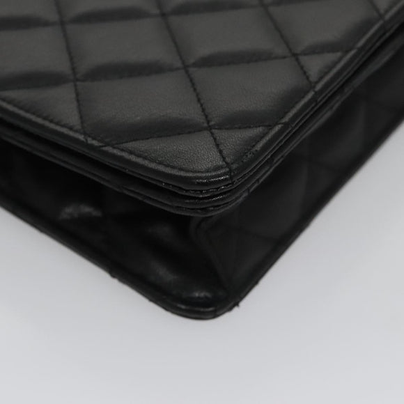 GIVENCHY Chain Shoulder Bag Leather Black Auth bs20851