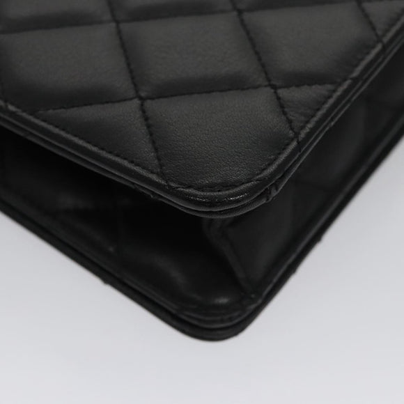 GIVENCHY Chain Shoulder Bag Leather Black Auth bs20851