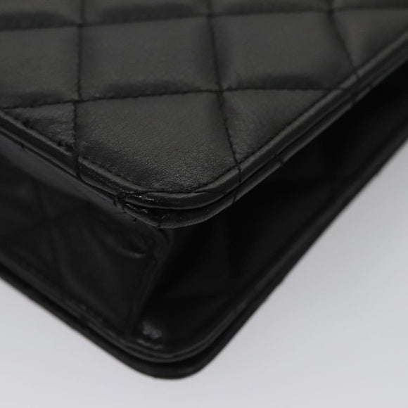 GIVENCHY Chain Shoulder Bag Leather Black Auth bs20851