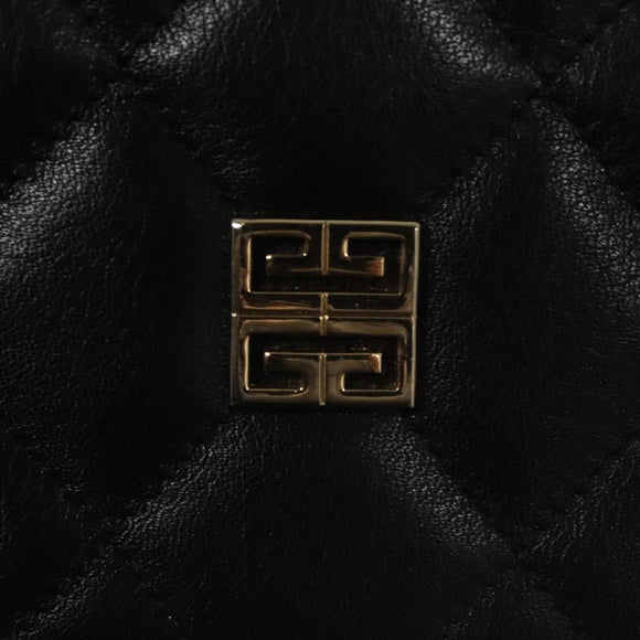 GIVENCHY Chain Shoulder Bag Leather Black Auth bs20851