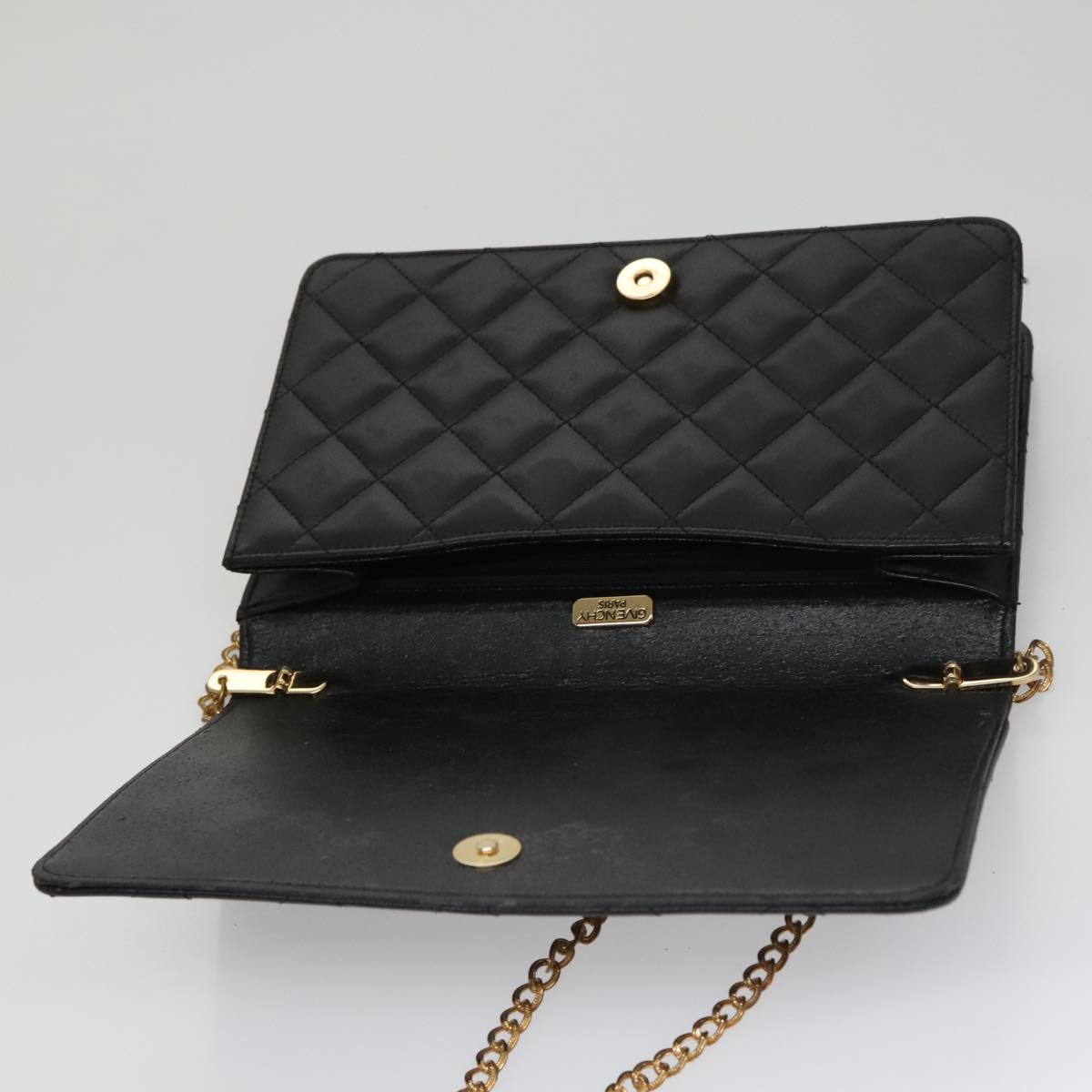 GIVENCHY Chain Shoulder Bag Leather Black Auth bs20851 | Brand