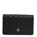 GIVENCHY Chain Shoulder Bag Leather Black Auth bs20851-2