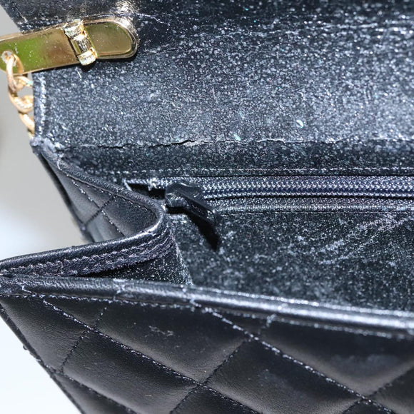 GIVENCHY Chain Shoulder Bag Leather Black Auth bs20851