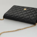 GIVENCHY Chain Shoulder Bag Leather Black Auth bs20851-6