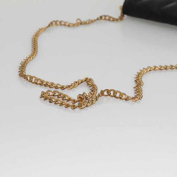 GIVENCHY Chain Shoulder Bag Leather Black Auth bs20851