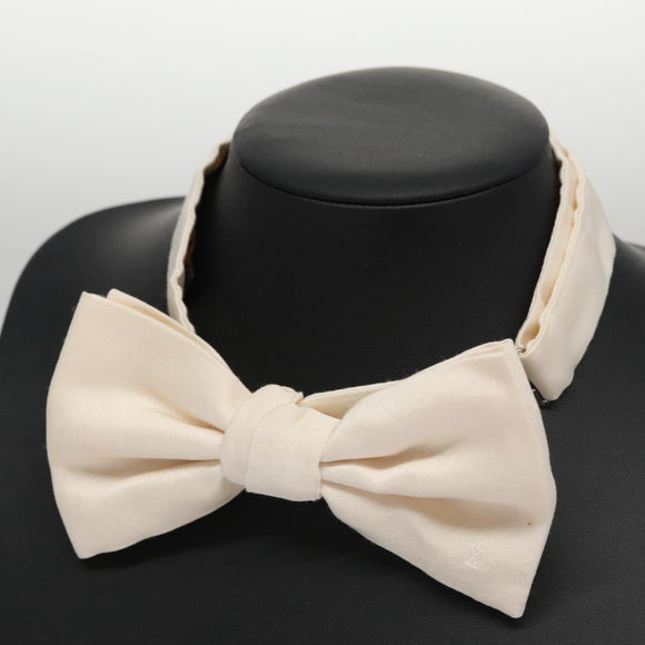 LOUIS VUITTON Butterfly Necktie Wool Beige LV Auth bs20886