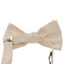 LOUIS VUITTON Butterfly Necktie Wool Beige LV Auth bs20886-2