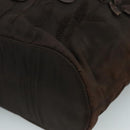 PRADA Hand Bag Nylon Brown Silver Auth bs20899-14
