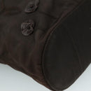 PRADA Hand Bag Nylon Brown Silver Auth bs20899-9